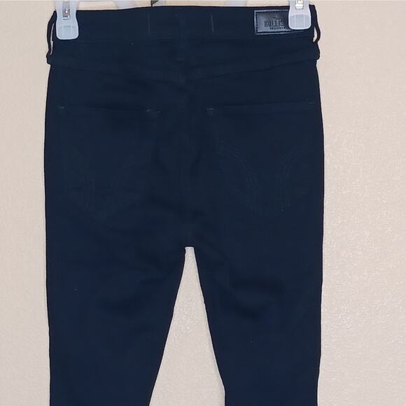 Hollister Jeans Womens 0 Short Black Distressed High Rise Super Skinny Denim - Picture 7 of 13